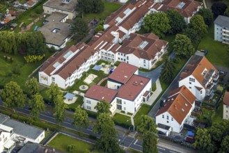 Aerial view of the AWO retirement home Hermann-Görlitz-Seniorenzentrum, Bergkamen, Ruhr area, North