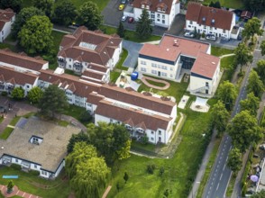 Aerial view of the AWO retirement home Hermann-Görlitz-Seniorenzentrum, Bergkamen, Ruhr area, North