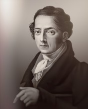 Portrait of Joseph Ritter von Fraunhofer, 1787 – 1826, German physicist and optical lens