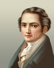 Portrait of Joseph Ritter von Fraunhofer, 1787 – 1826, German physicist and optical lens