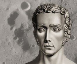Portrait of Joseph Ritter von Fraunhofer with Crater Fraunhofer, 1787 – 1826, German physicist and
