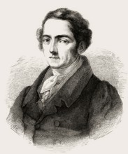 Portrait of Joseph Ritter von Fraunhofer, 1787 – 1826, German physicist and optical lens