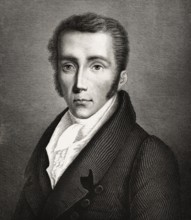 Portrait of Joseph Ritter von Fraunhofer, 1787 – 1826, German physicist and optical lens