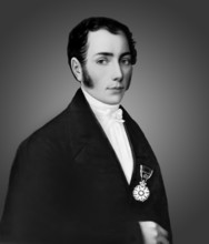 Portrait of Joseph Ritter von Fraunhofer, 1787 – 1826, German physicist and optical lens