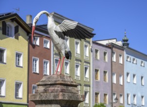 Storchenbrunnen, Tittmoning, Bavaria, Germany