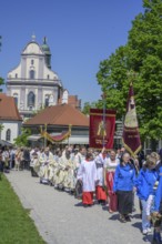 Procession on 1 May from the Papal Basilica of St. Anna, Altötting, Bavaria, Germany