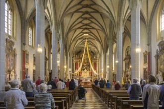 Mass in the Stiftspfarrkirche St.Philippus und Jakobus, Altötting, Bavaria, Germany