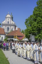Procession on 1 May from the Papal Basilica of St. Anna, Altötting, Bavaria, Germany