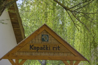 Entrance to the Kopacki Rit nature park Park, Kopacevo, Osijek-Baranja County, Croatia
