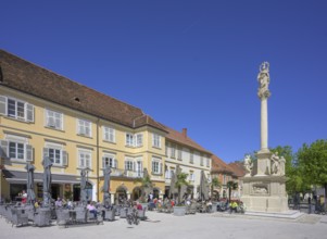 Marian column on the main square, Bad Radkersburg, Styria, Austria