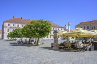 Restaurants on the main square of Tvrda, Osijek, Osijek-Baranja County, Croatia