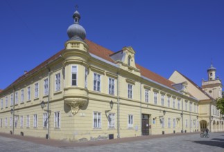 House with bay window on the main square of, Tvrda, Osijek, Osijek-Baranja County, Croatia