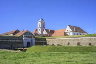 Fortress with church tower of, Tvrda, Osijek, Osijek-Baranja County, Croatia