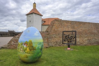 Large painted Easter egg at the castle of Ðurdevac, Koprivnica-Križevc County, Croatia