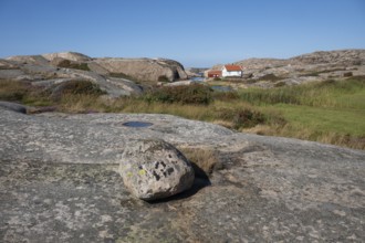Houses on the coast, Bohus Granit, Ramsvik, Ramsviklandet nature reserve, archipelago, Bohuslän,