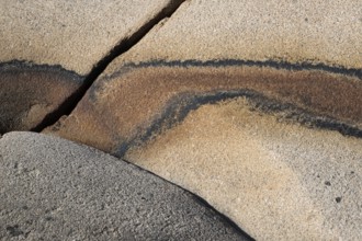 Rocky coast, Bohus granite, cracks in the rock, Ramsvik, Naturreservat Ramsviklandet, Bohuslän,