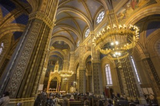 Interior view of the Cathedral of St Petra during a mass, Ðakovo, Osijek-Baranja County, Croatia