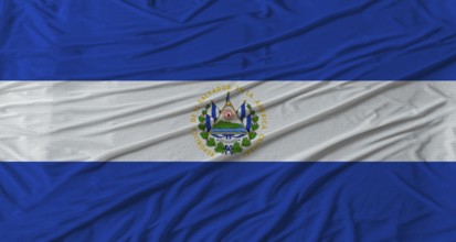Salvadoran flag waving. Flag of El Salvador with cloth texture