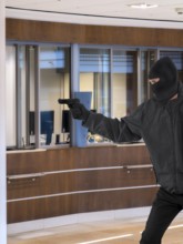Ganster at the bank robbery