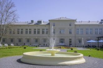Fountain in the park in front of the spa centre, Lipik, Požega-Slavonia County, Croatia