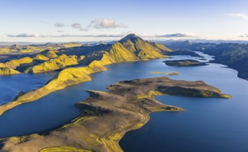 Lake Langisjor in the Icelandic highlands, Vatnajökull National Park, Iceland