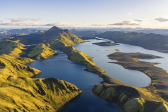 Lake Langisjor in the Icelandic highlands, Vatnajökull National Park, Iceland
