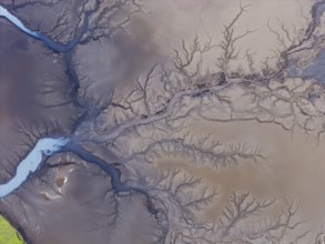 Abstract structures in the riverbed, Icelandic Highlands, Iceland