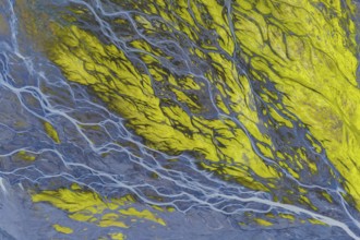Branching course of a glacial river, Vatnajökull National Park, South Iceland, Iceland