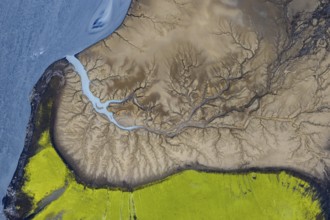 Abstract structures in the riverbed, Icelandic Highlands, Iceland