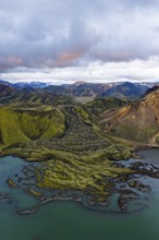 Moss-covered lava field, Landmannalaugar, Fjallabak Nature Reserve, Icelandic Highlands, Iceland