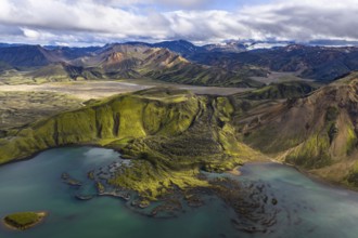 Moss-covered lava field, Landmannalaugar, Fjallabak Nature Reserve, Icelandic Highlands, Iceland