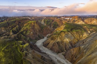 Rhyolite mountains in Landmannalaugar, Fjallabak Nature Reserve, Icelandic Highlands, Iceland