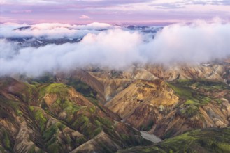 Rhyolite mountains in Landmannalaugar, Fjallabak Nature Reserve, Icelandic Highlands, Iceland