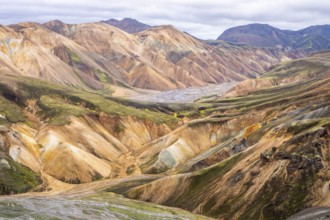 Rhyolite mountains in Landmannalaugar, Fjallabak Nature Reserve, Icelandic Highlands, Iceland