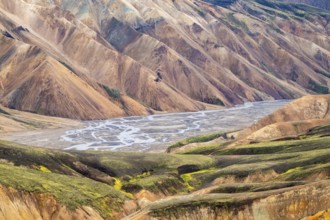 Rhyolite mountains in Landmannalaugar, Fjallabak Nature Reserve, Icelandic Highlands, Iceland