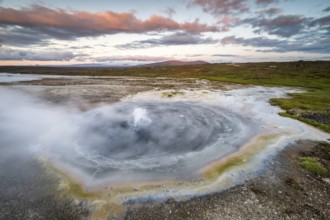 Steaming spring at the Hveravellir geothermal area, Icelandic Highlands, Iceland