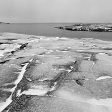 Rocky landscape without vegetation by the sea, North Sea, Skagerrak, in the nature reserve