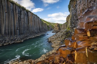 Studlagil Basalt Canyon, gorge in the Jökuldalur Valley, East Iceland, Iceland