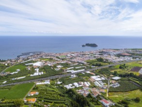 Vila Franca Do Campo Town, Vila Franca Islet and Atlantic Ocean. Azores, Sao Miguel Island,