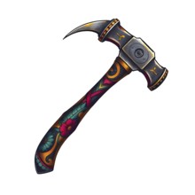 A claw hammer displays a vibrant abstract flower design on its handle, set against a clean white