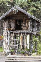 Storage hut of the Tlingit, Fairbanks, Alaska, USA