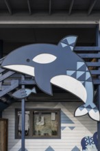 Orca sculpture, Seward, Alaska, USA