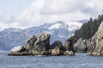 Rocks in the sea, Kenai Fjords National Park, Alaska, USA
