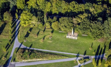 Aerial view, parade ground with war memorial, Germania memorial for the fallen of the