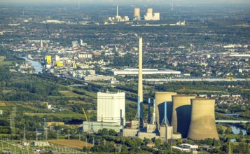 Aerial view, RWE Generation SE power plant Gersteinwerk, view over Hamm to RWE power plant