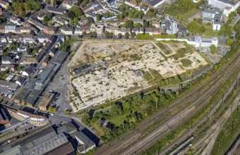 Aerial view, construction area WDI Westfälische Drahtindustrie between Wilhelmstraße and