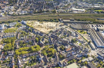 Aerial view, construction area WDI Westfälische Drahtindustrie between Wilhelmstraße and