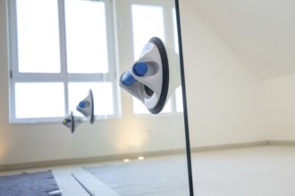 Newly installed shower screen in a luxurious new bathroom