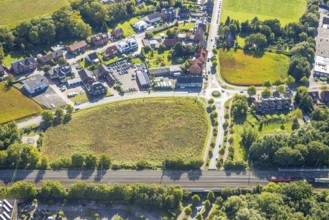 Aerial view, residential area with roundabout Vogelstraße, Frielicker Weg and Ahlener Straße,