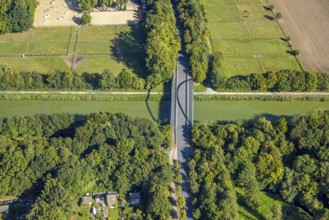 Aerial view, Ostwennemarstraße bridge over the Datteln-Hamm canal, Uentrop, Hamm, Ruhr area, North